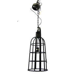 Lampa wisząca metalowa ażurowa LOFT CZARNA 70cm